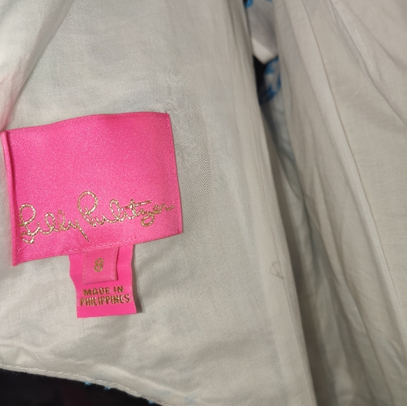 Lilly Pulitzer $328 Lillyanne Neon Turquoise Oasis Tie Back Midi Dress - Picture 14 of 17